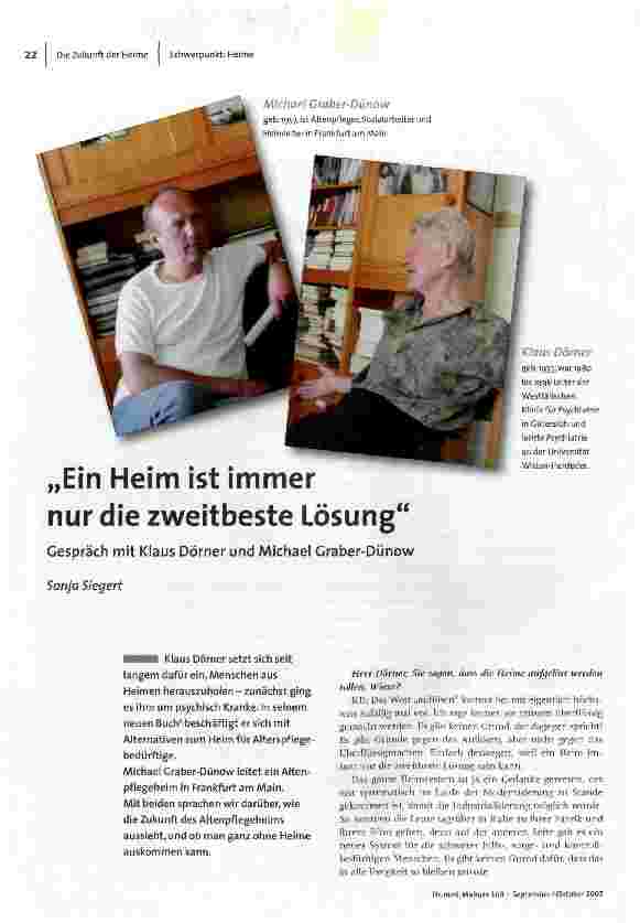 [doc_99869] „Ein Heim ist immernur die zweitbeste Lösung