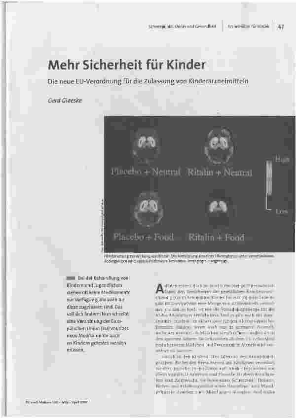 [doc_97173] Mehr Sicherheit für KinderDie neue EU-Verordnung für die Zulassung von Kinderarzneimitteln