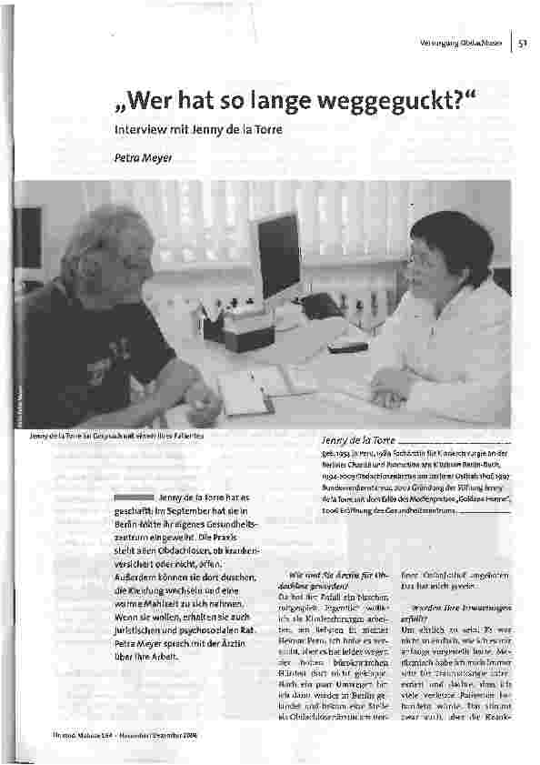 [doc_95120] Wer hat so lange weggeguckt? Interview mit Jenny de la Torr