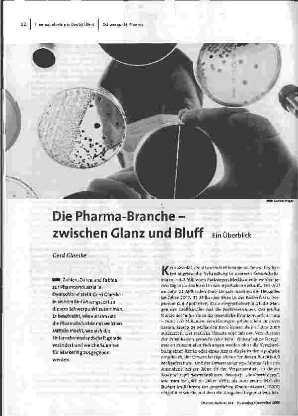 [doc_95112] Die Pharma-Branche - zwischen Glanz und Bluff. Ein Überblick