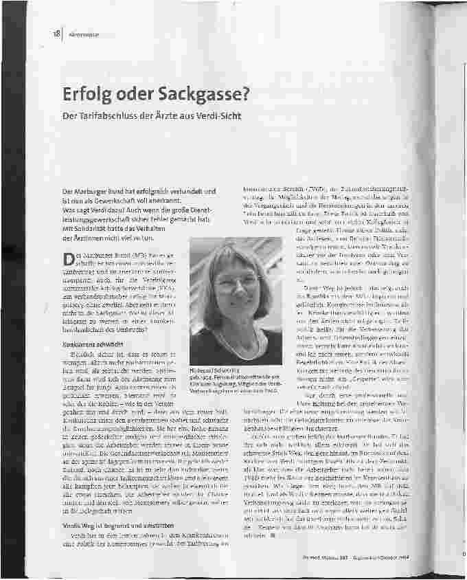 [doc_93957] Erfolg oder Sackgasse? - DerTarifabschluss der Ärzte aus Verdi-Sicht