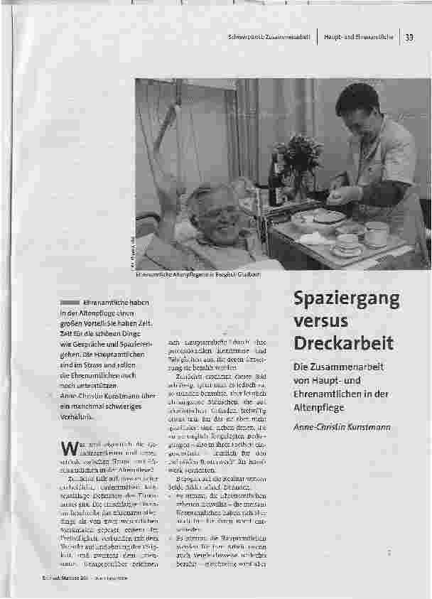 [doc_91589] Spaziergang versus DreckarbeitDie Zusammenarbeit von Haupt-und Ehrenamtlichen in der Altenpflege