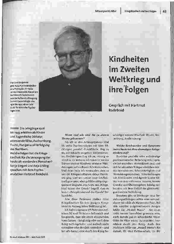 [doc_85476] Kindheiten im Zweiten Weltkrieg und ihre Folgen