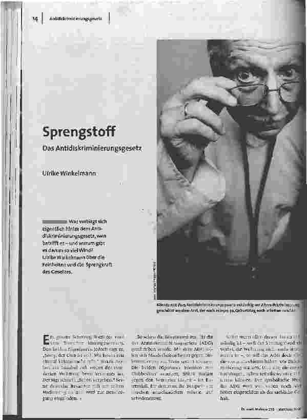 [doc_85469] Sprengstoff. Das Antidiskriminierungsgesetz
