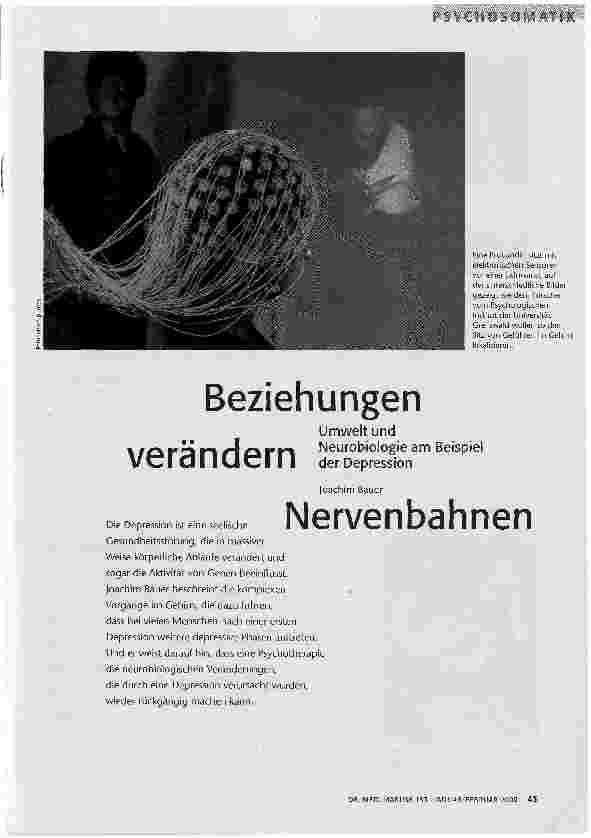 [doc_74798] Beziehungen verändern NervenbahnenUmwelt und Neurobiologie am Beispiel der Depression