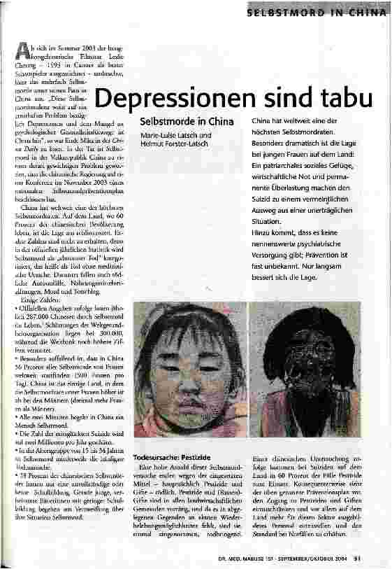 [doc_72214] Depressionen sind tabu: Selbstmorde in China