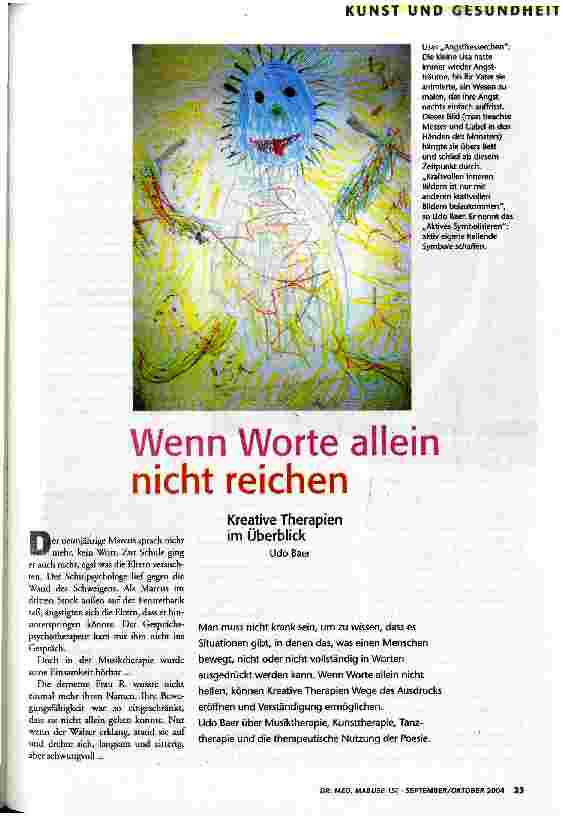 [doc_72208] Wenn Worte allein nicht reichen. Kreative Therapien im Überblick