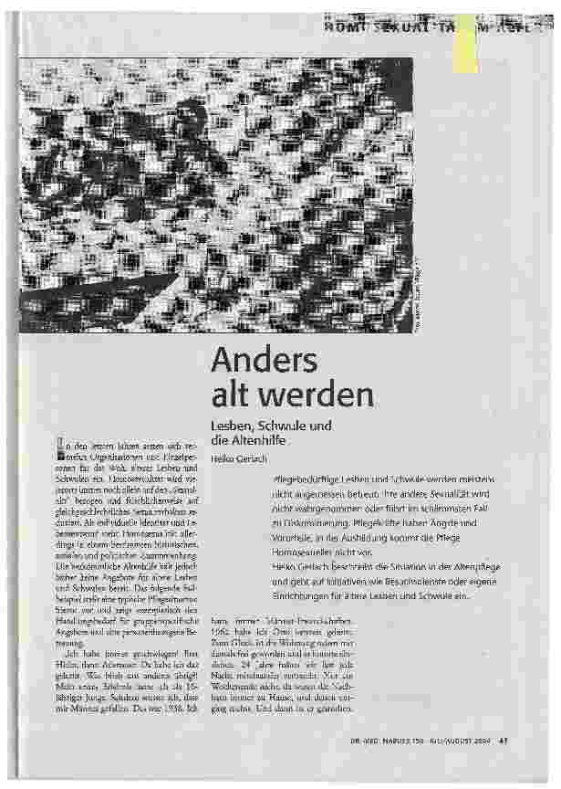 [doc_70817] Anders alt werdenLesben, Schwule und die Altenhilfe