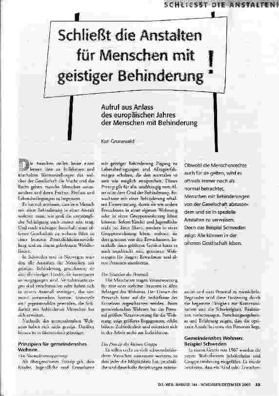 [doc_69914] Schließt die Anstalten für Menschen mit geistiger Behinderung!
