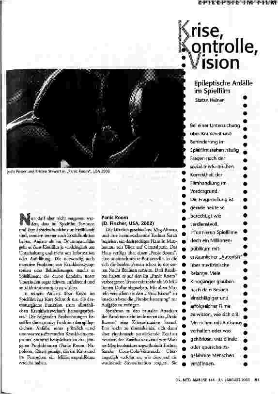 [doc_68546] Krise, Kontrolle, Vision Epileptische Anfälle im Spielfilm