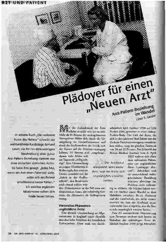 [doc_66725] Plädoyer für einen Neuen Arzt