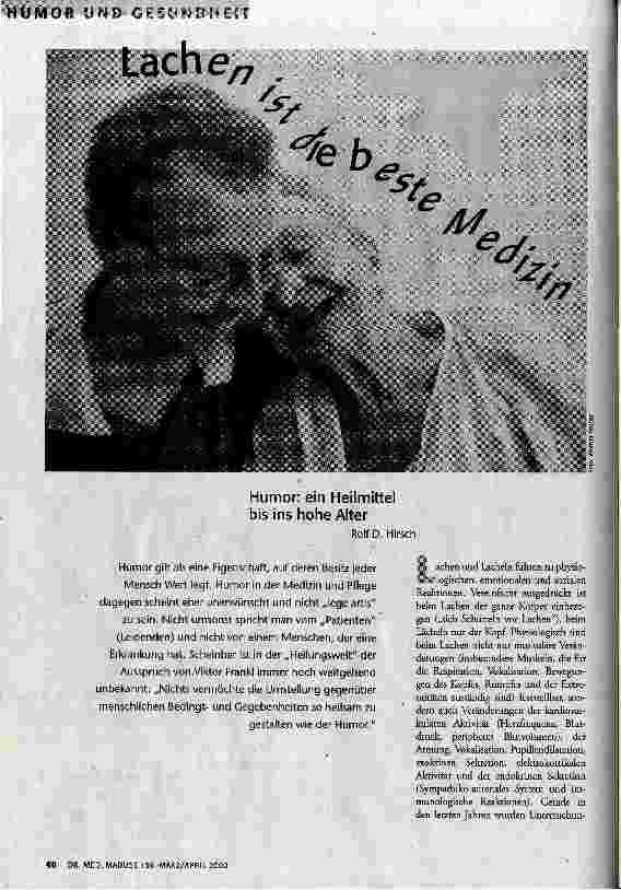 [doc_62388] Lachen ist die beste Medizin Humor: ein Heilmittel bis ins hohe Alter