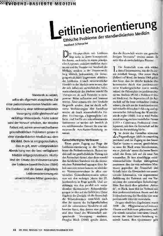 [doc_60646] Leitlinienorientierung Ethische Probleme der standardisierten Medizin
