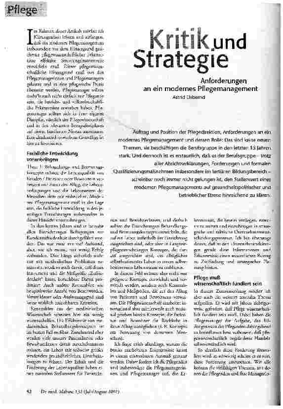 [doc_58968] Kritik und Strategie Anforderungen an ein modernes Pflegemanagement