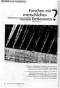 Forschen mit menschlichen Embryonen? Deutsche Forschungsgemeinschaft eröffnet Debatte