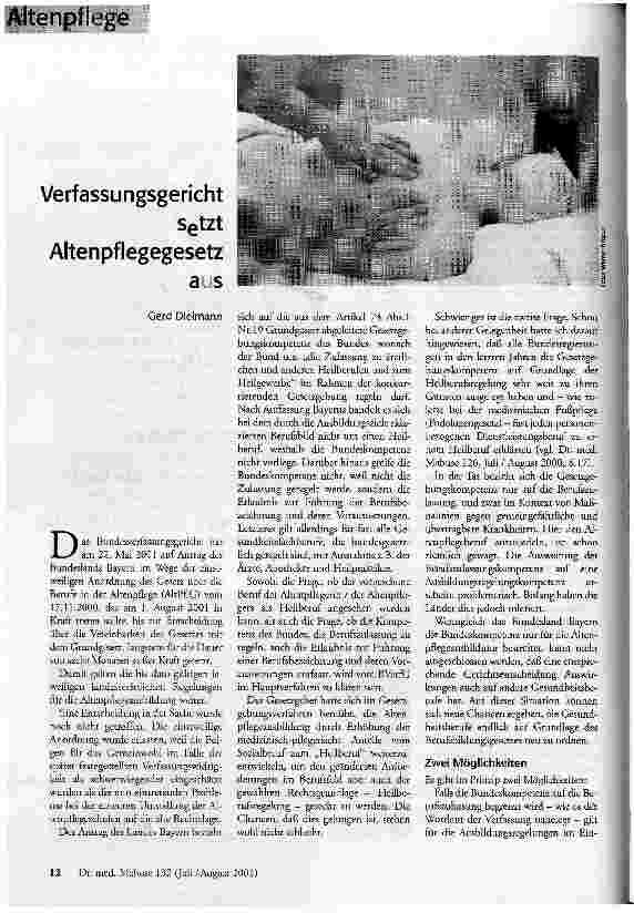 [doc_58957] Verfassungsgericht setzt Altenpflegegesetz aus