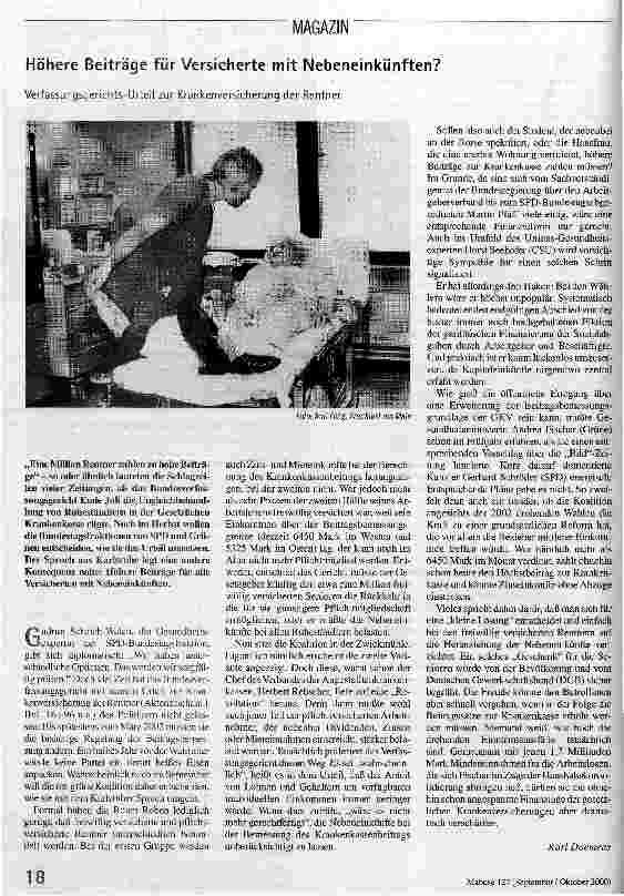 [doc_54721] Höhere Beiträge für Versicherte mit Nebeneinkünften? Verfassungsgerichts-Urteil zur Krankenversicherung der Rentner