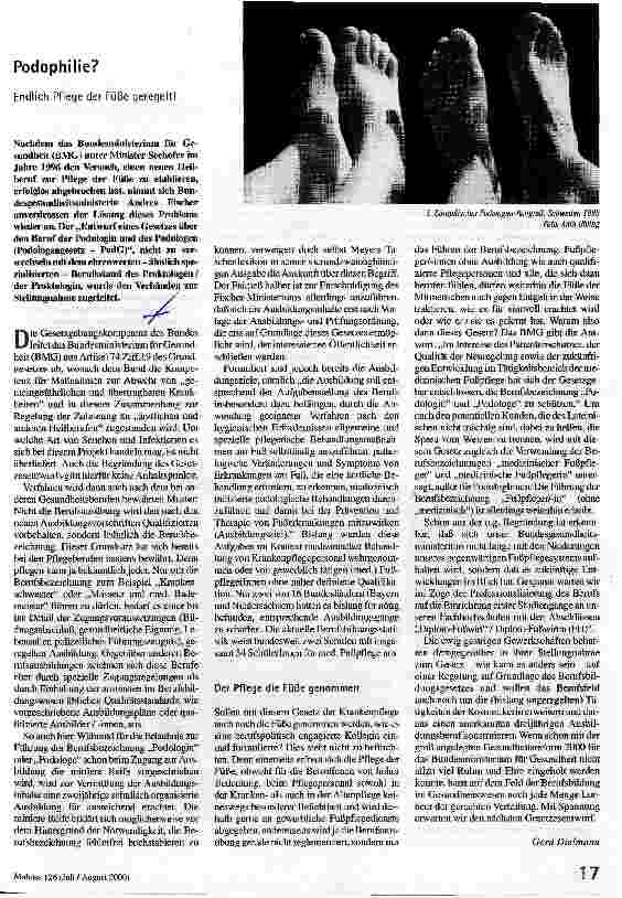 [doc_54112] Podophilie? Endlich Pflege der Füße geregelt
