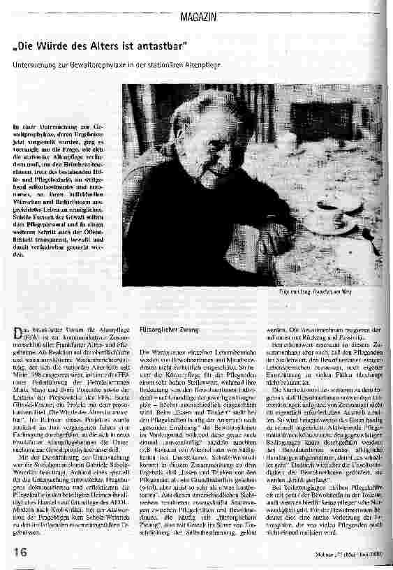 [doc_53492] Die Würde des Alters ist antastbar Untersuchung zur Gewaltprophylaxe in der stationären Altenpflege