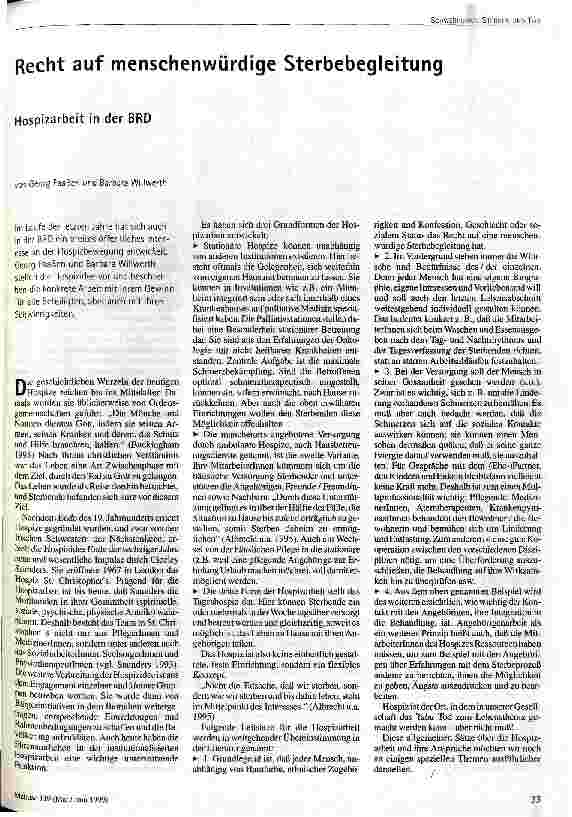 [doc_49809] Recht auf menschenwürdige Sterbebegleitung Hospizarbeit in der BRD