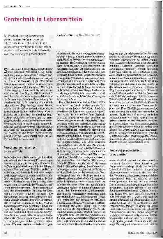 [doc_49225] Gentechnik in Lebensmitteln