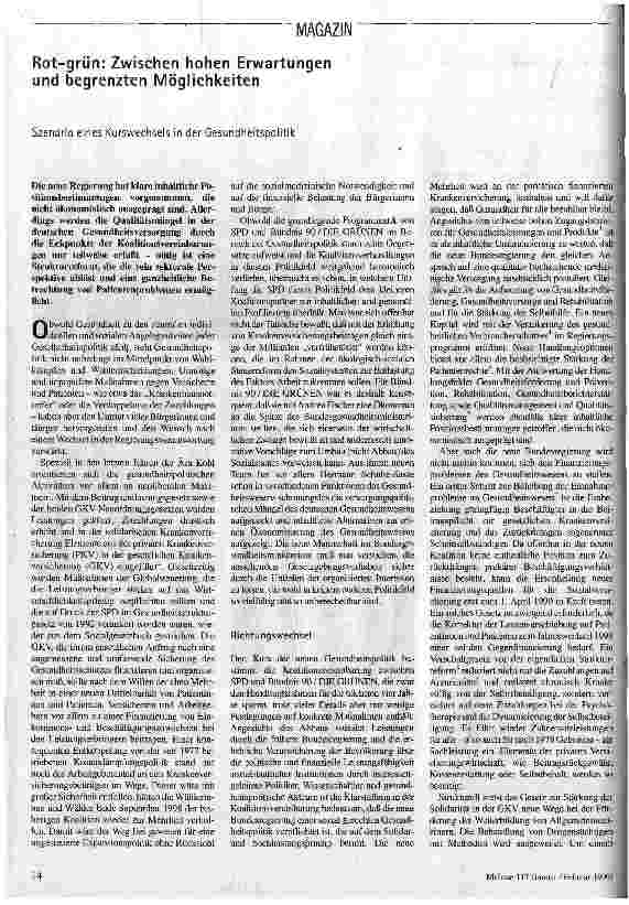 [doc_48639] Szenario eines Kurswechsels in der Gesundheitspolitik