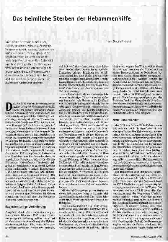 [doc_46705] Das heimliche Sterben der Hebammenhilfe