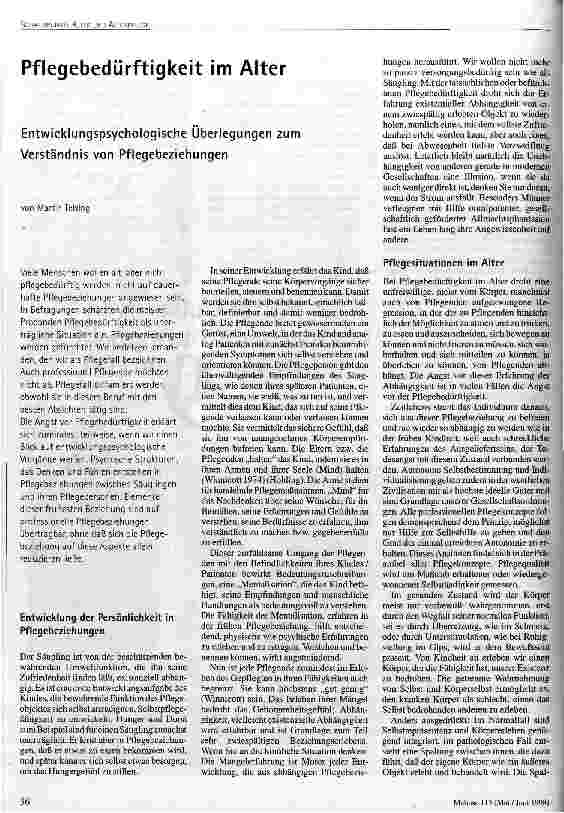 [doc_45830] Pflegebedürftigkeit im Alter Entwicklungspsychologische Überlegungen