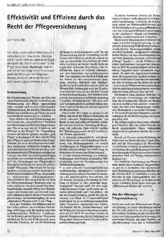 [doc_45829] Effektivität und Effizienz durch das Recht der Pflegeversicherung