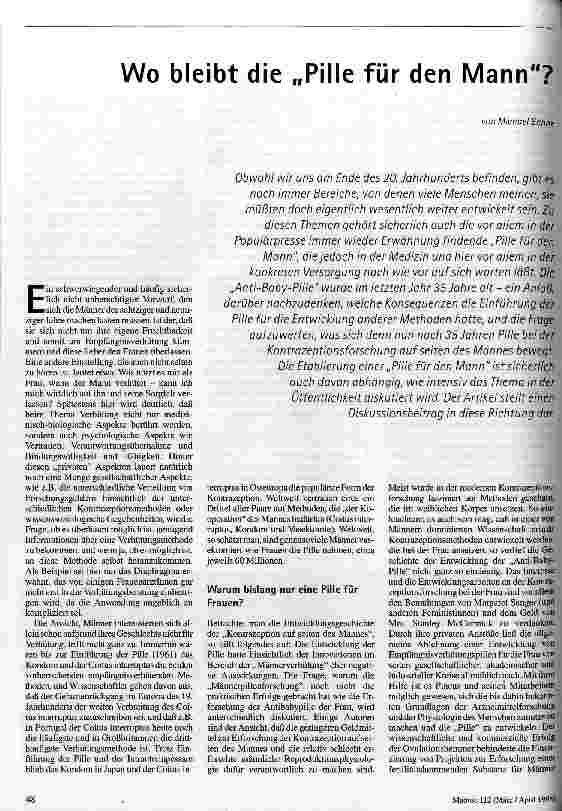 [doc_44909] Wo bleibt die Pille für den Mann?