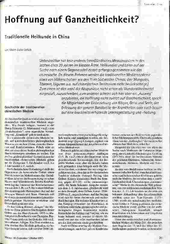 [doc_42569] Hoffnung auf Ganzheitlichkeit? Traditionelle Heilkunde in China