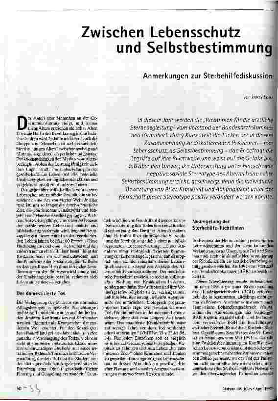 [doc_40772] Zwischen Lebensschutz und Selbstbestimmung Anmerkungen zur Sterbehilfediskussion