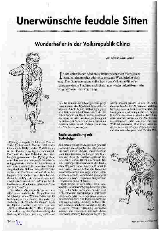 [doc_34554] Unerwünschte feudale Sitten Wunderheiler in der Volksrepublik China