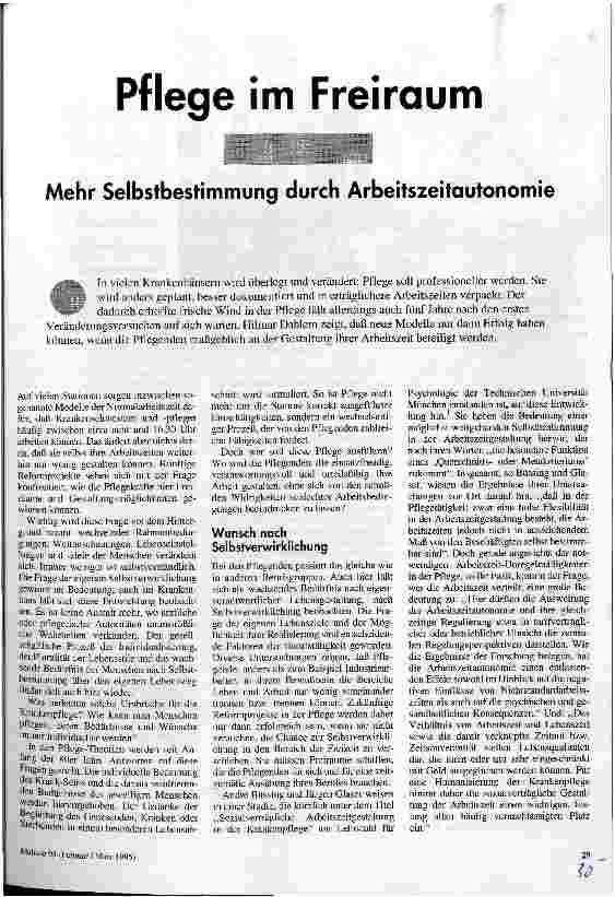 [doc_33728] Pflege im Freiraum Mehr Selbstbestimung durch Arbeitszeitautonomie