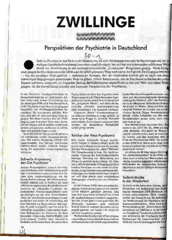 [doc_27120] Zwillinge Perspektiven der Psychiatrie in Deutschland