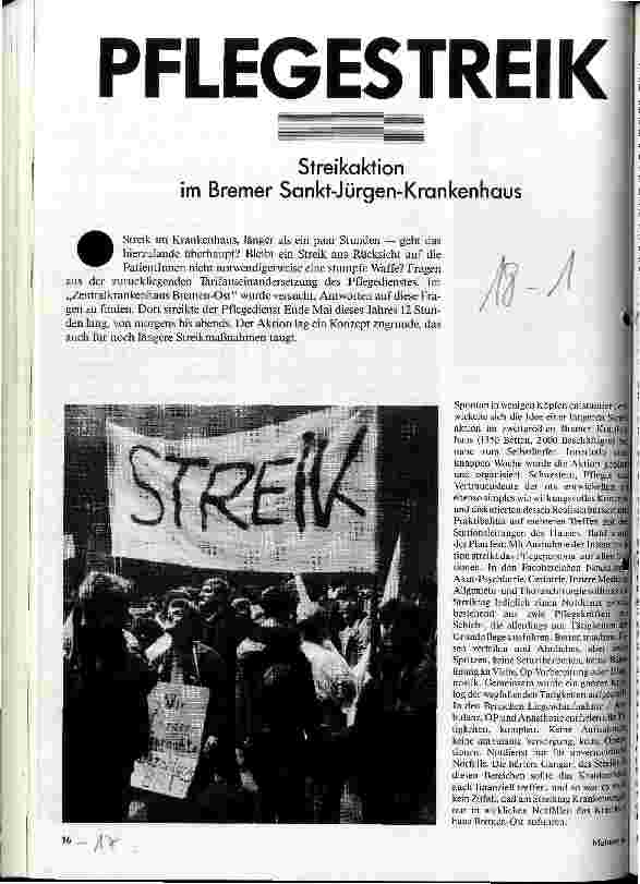 [doc_21717] Pflegestreik Streikaktion im Bremer Sankt-Jürgen-Krankenhaus