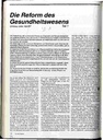 Die Reform des Gesundheitswesens Umbau oder Abriß /// Teil 1