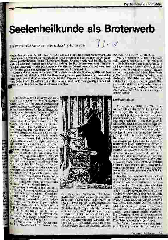 [doc_12243] Seelenheilkunde als Broterwerb