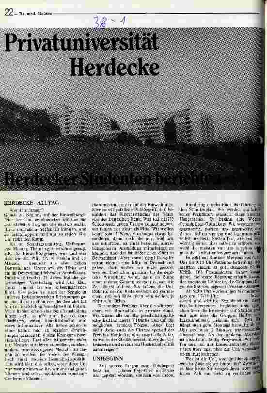 [doc_11392] Privatuniversität Herdecke Herdecker Studenten berichten