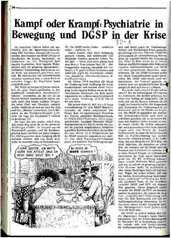 [doc_9157] Kampf oder Krampf: Psychiatrie in Bewegung und DGSP in der Krise