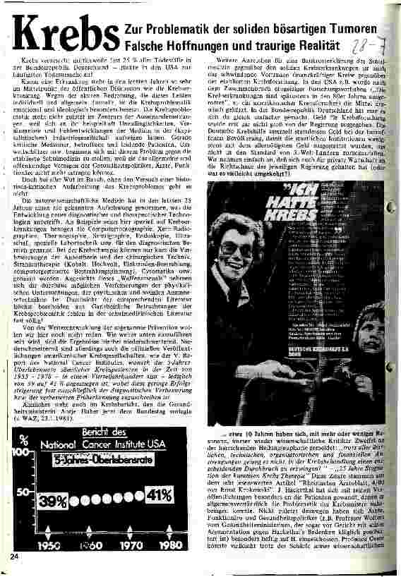 [doc_8173] Krebs - Zur Problematik der soliden bösartigen Tumoren Falsche Hoffnungen und traurige Realität