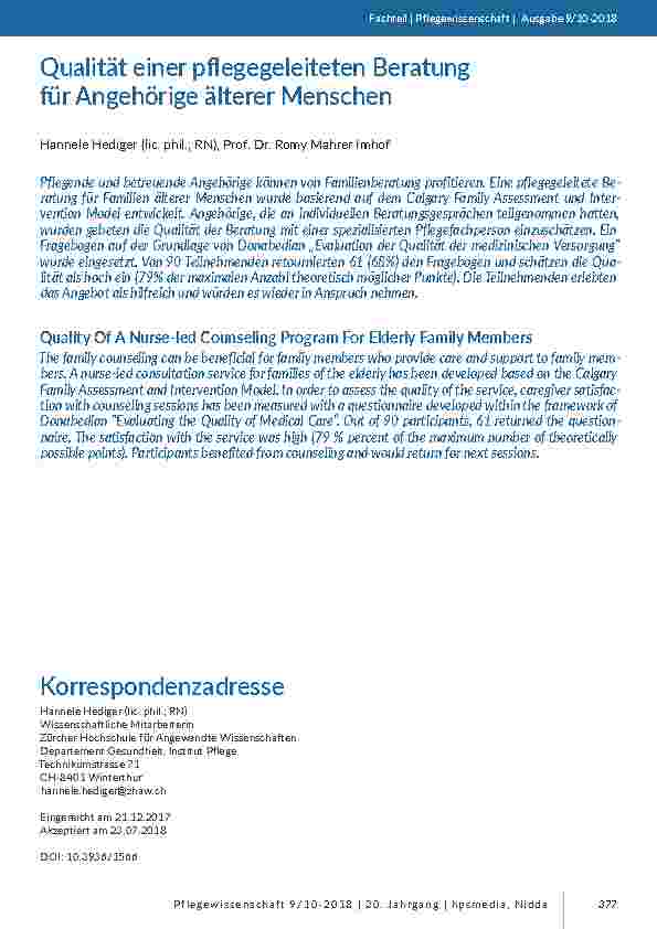 [doc_201712] Qualität einer pflegegeleiteten Beratung für Angehörige älterer Menschen